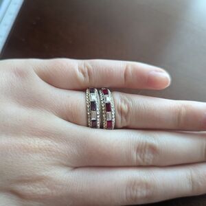 Vegas! Set Of Checkered Rhinestone Rings